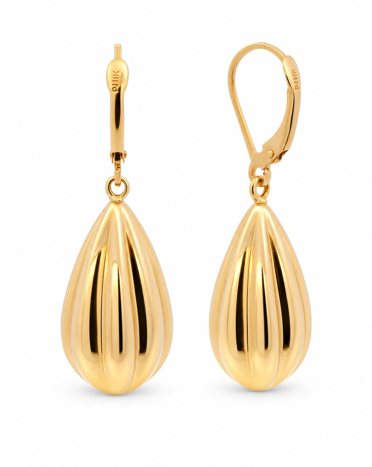 14K Yellow Gold Teardrop Dangling Earring
