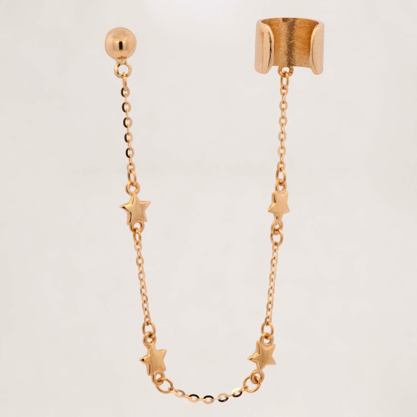 14K Yellow Gold Stars By the Yard Chain Cuff Earring