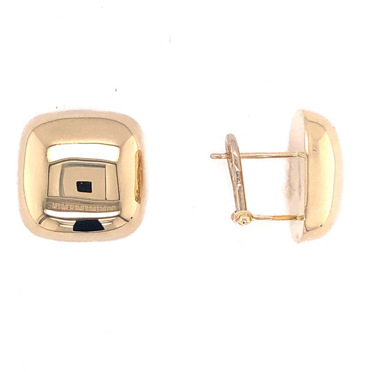 14K Yellow Gold Chunky Square Stud Earring