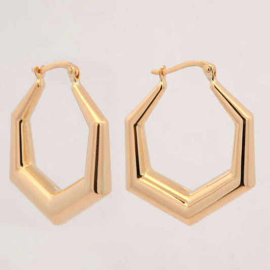 14k Yellow Gold Fancy Hoop Earring