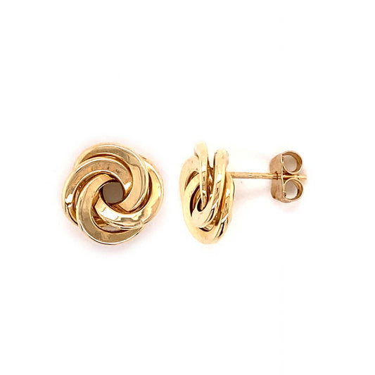 14K Yellow Gold Plain Knot Earring