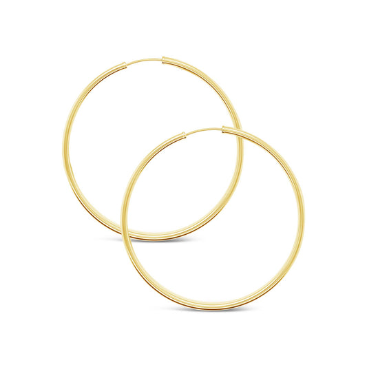 14k Yellow Gold 50mm 2mm Endless Hoop Earring