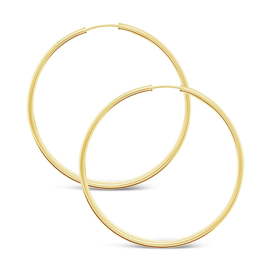 14k Yellow Gold 60mm 2mm Endless Hoop Earring