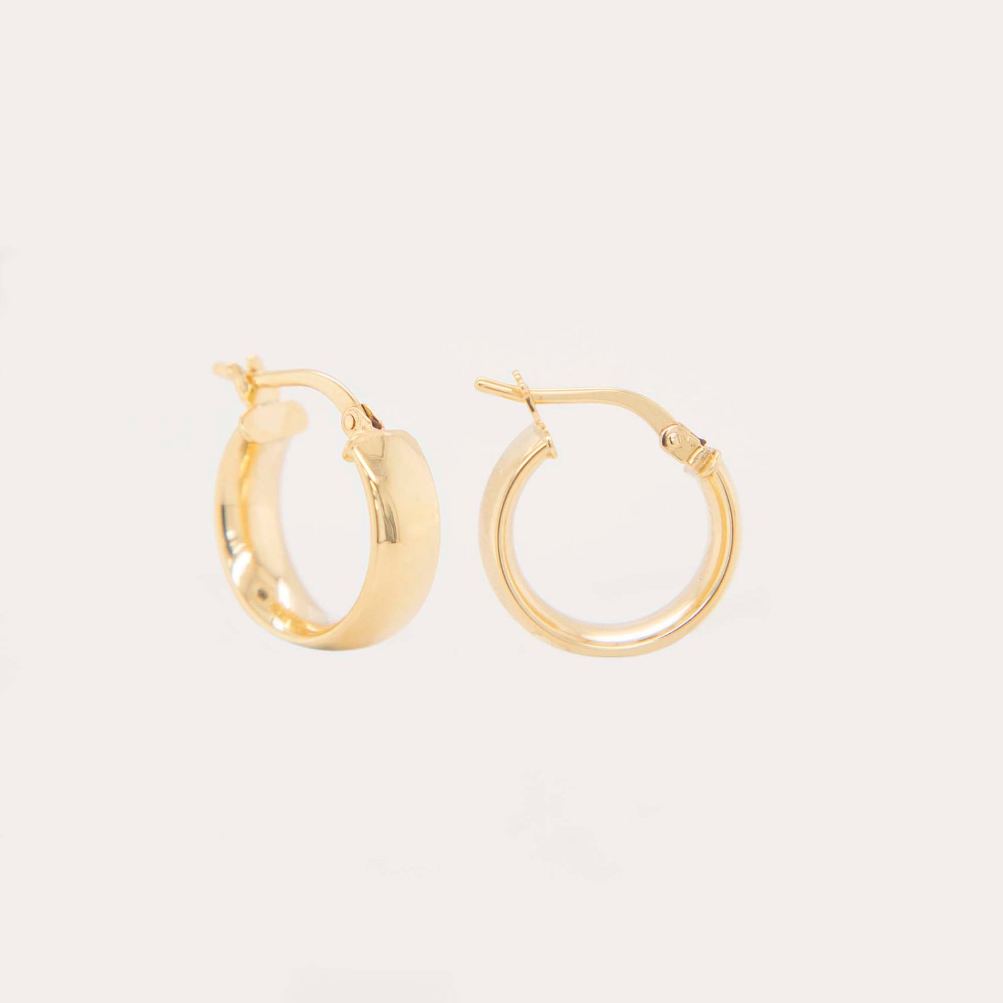 14k Yellow Gold Small Thick Hoop Earring