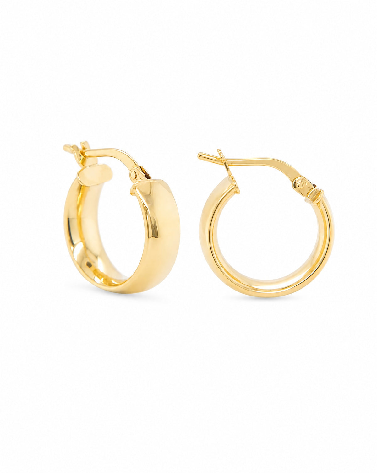 14k Yellow Gold Small Thick Hoop Earring