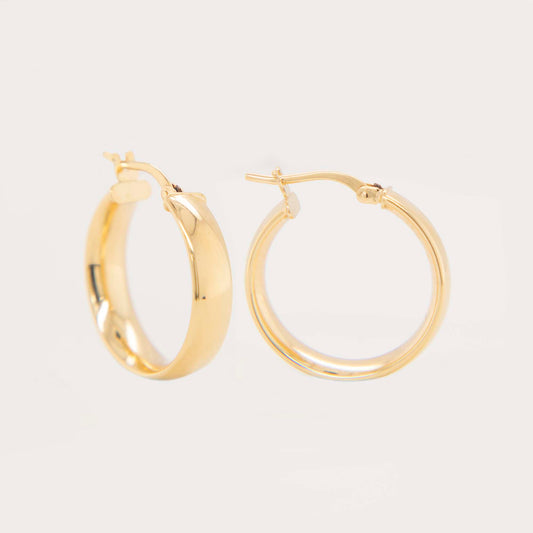 14k Yellow Gold Medium Thick Hoop Earring