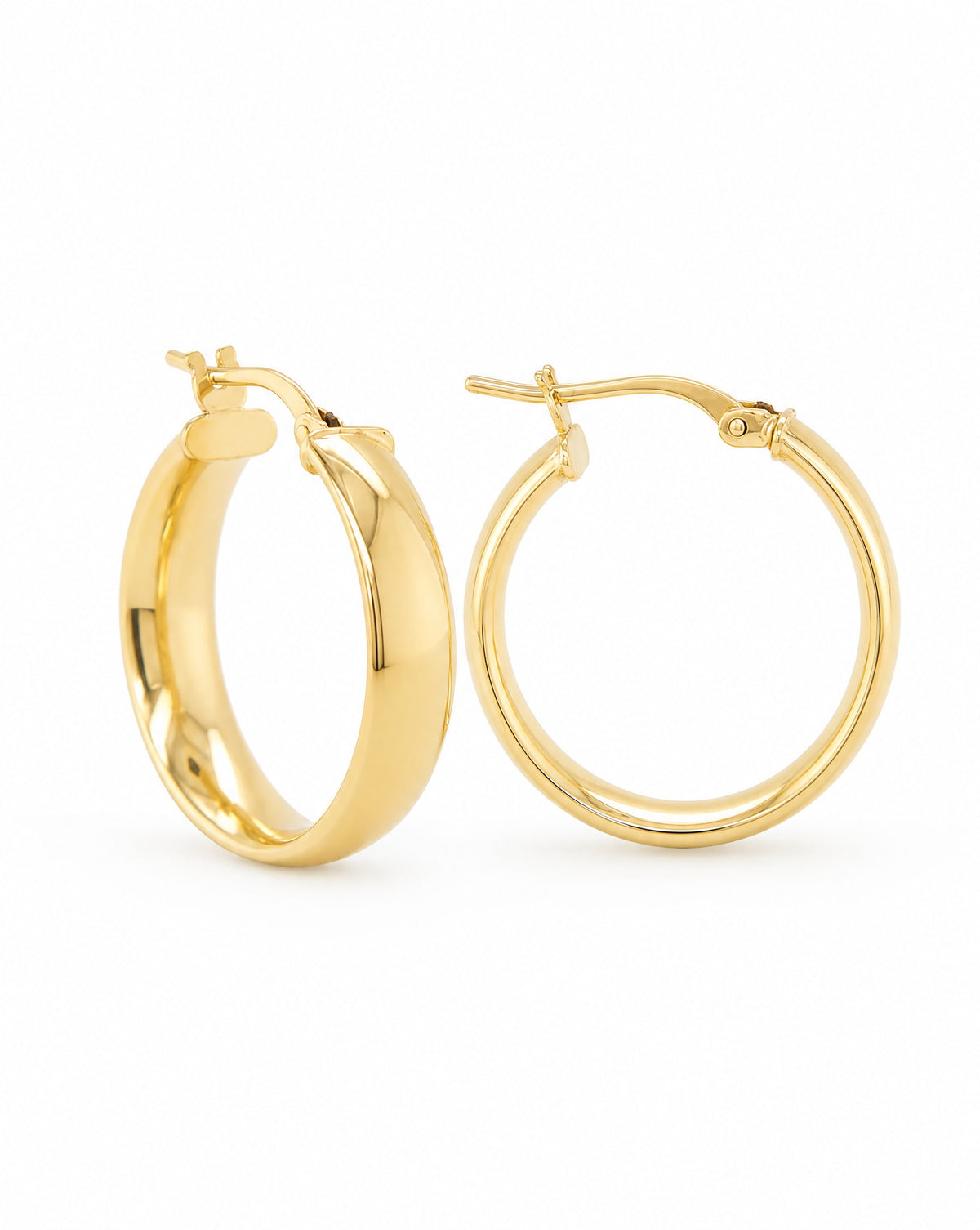14k Yellow Gold Medium Thick Hoop Earring