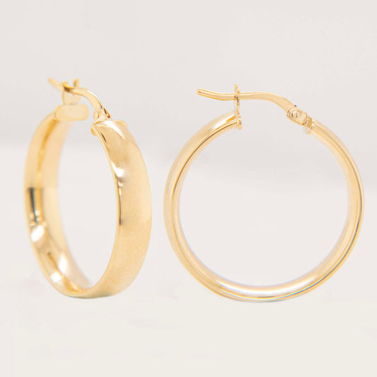 14k Yellow Gold Large Thick Hoop Earring