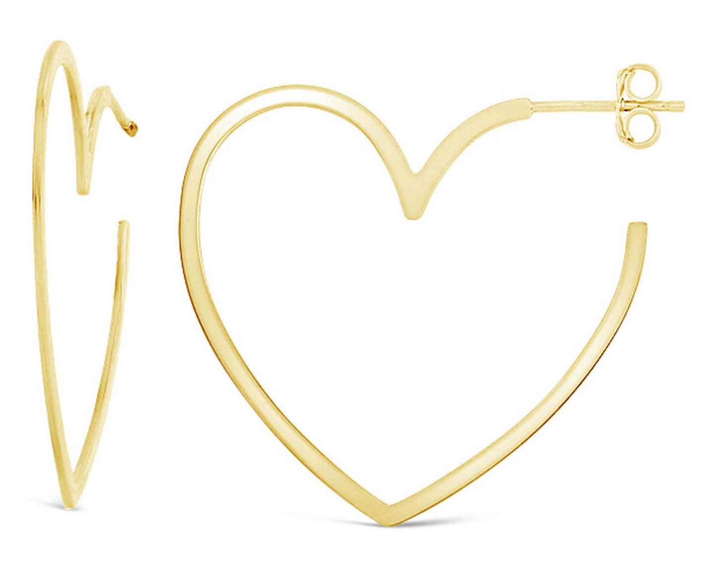 14k Yellow Gold Heart Shaped Hoop Earring