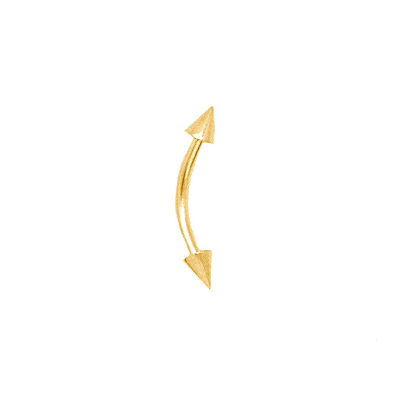 14K Yellow Gold Curved Arrow Eyebrow Barbell