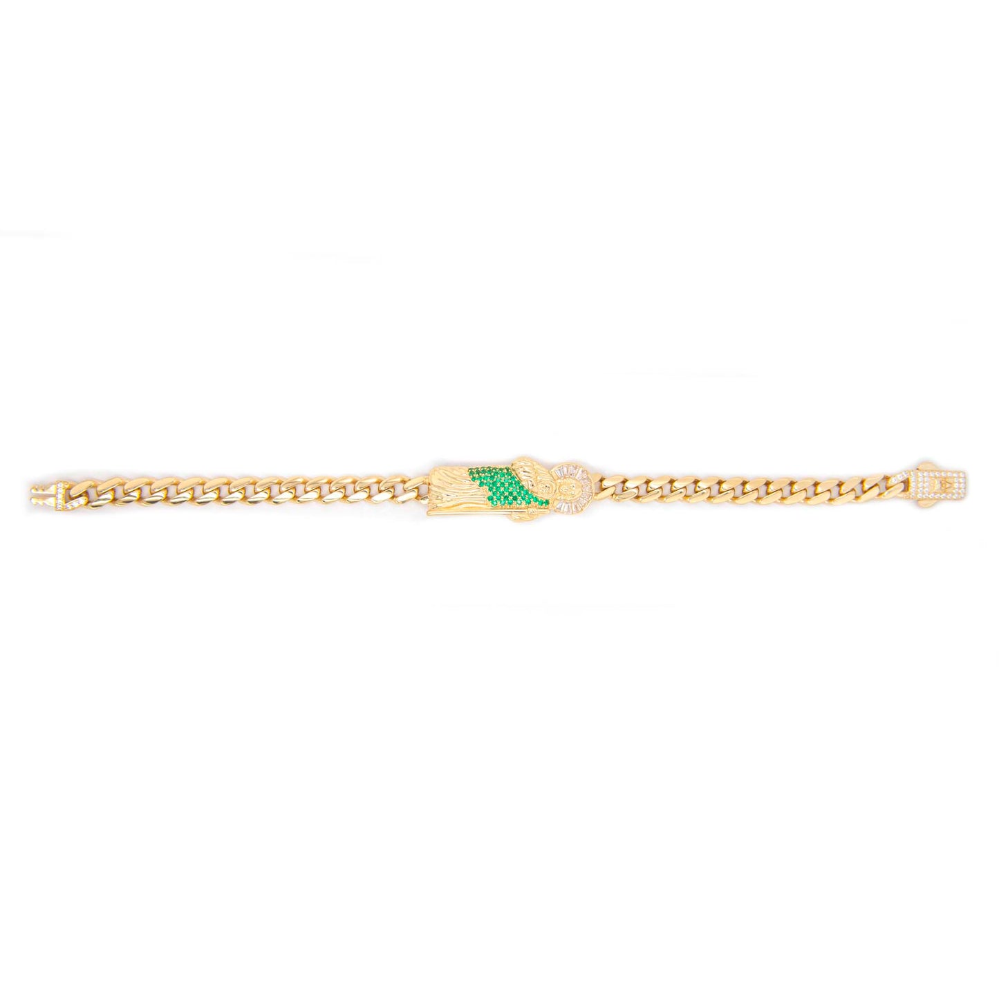 14k Yellow Gold 8mm 8in CZ San Benito Men's Bracelet