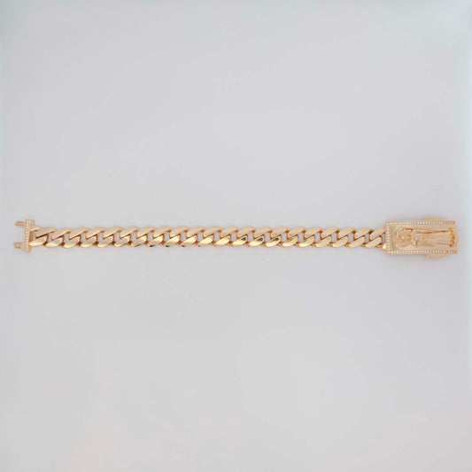 14k Yellow Gold Santa Muerte Monaco Bracelet
