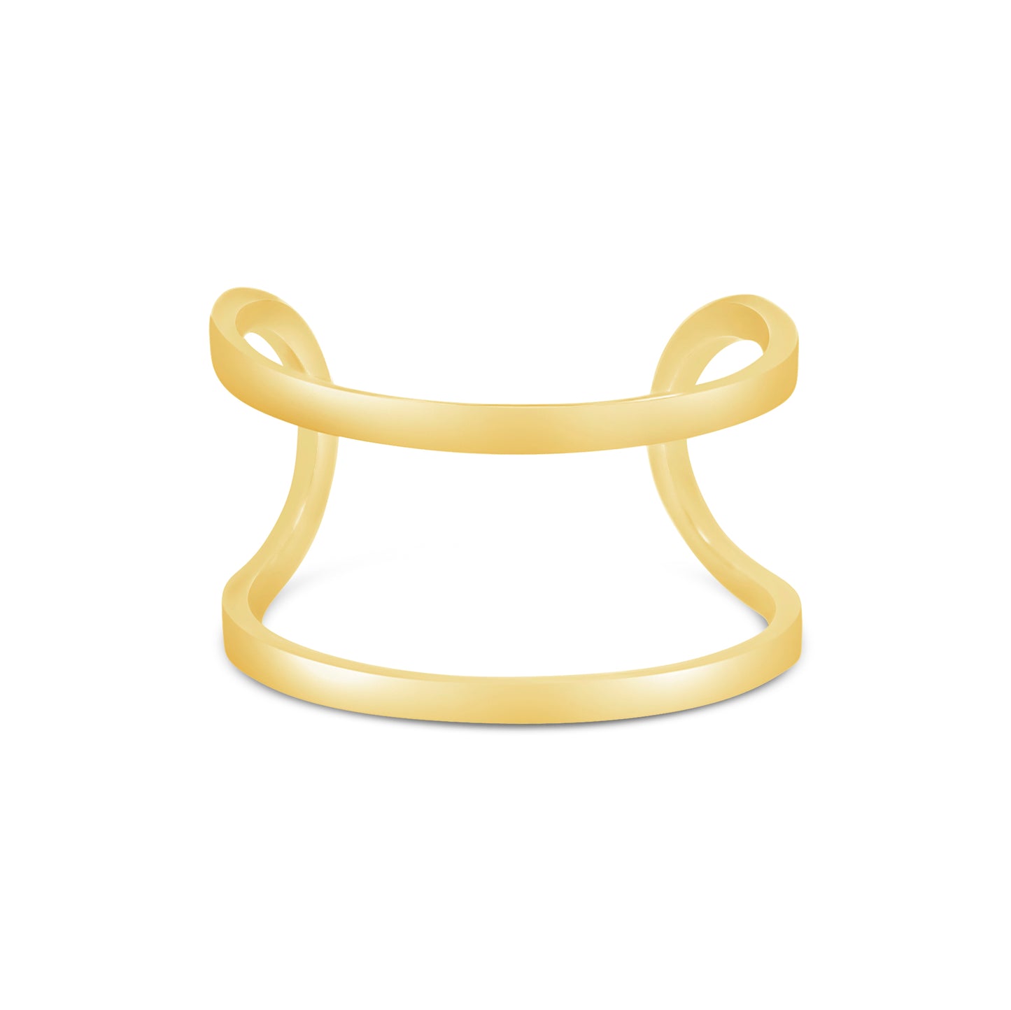 14K Yellow Gold Open Double Band Earcuff