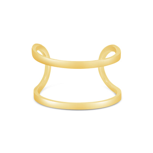 14K Yellow Gold Open Double Band Earcuff