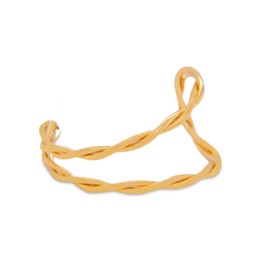 14K Yellow Gold Rope Twist Earcuff