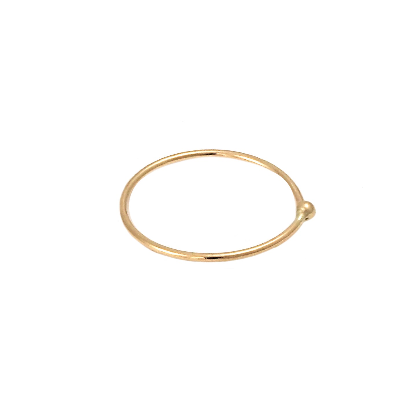 14K Yellow Gold Medium Polished Ball End Nose Ring Hoop