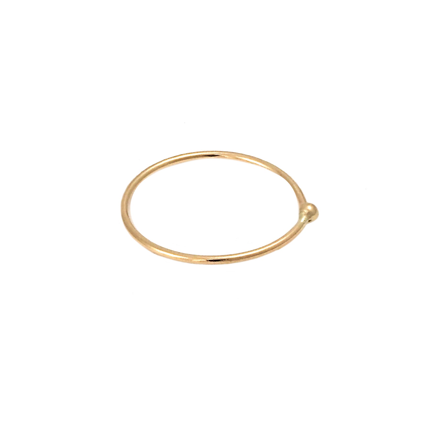 14K Yellow Gold Medium Polished Ball End Nose Ring Hoop