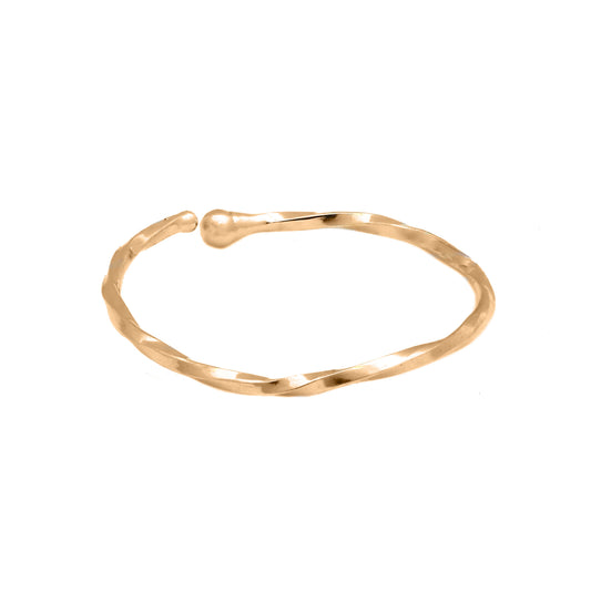 14K Yellow Gold Medium Diamond Cut Ball-End Nose Ring Hoop