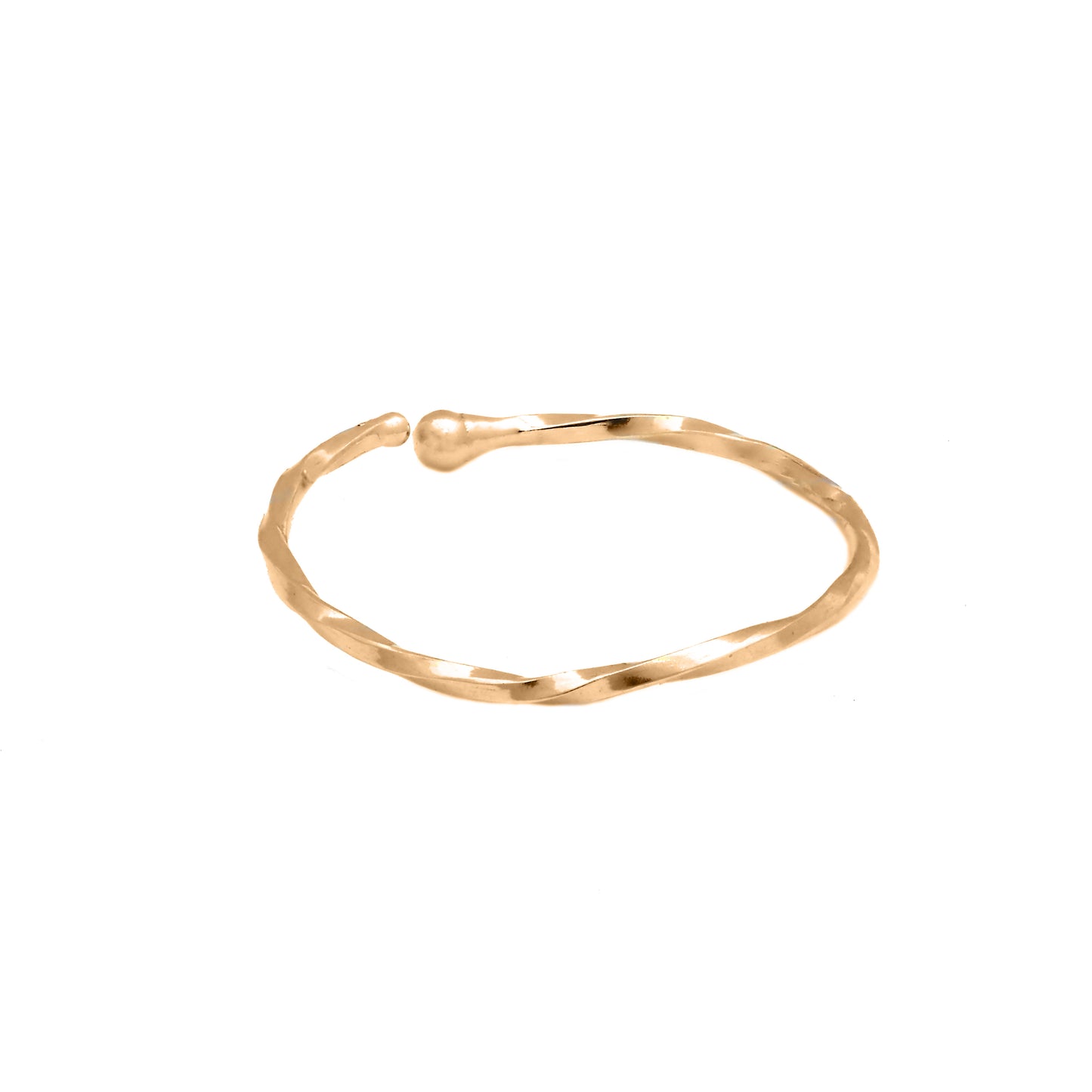 14K Yellow Gold Small Diamond Cut Ball-End Nose Ring Hoop