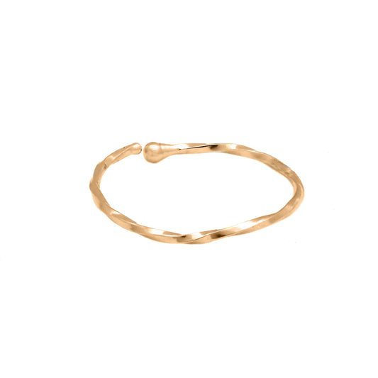 14K Yellow Gold Small Diamond Cut Ball-End Nose Ring Hoop