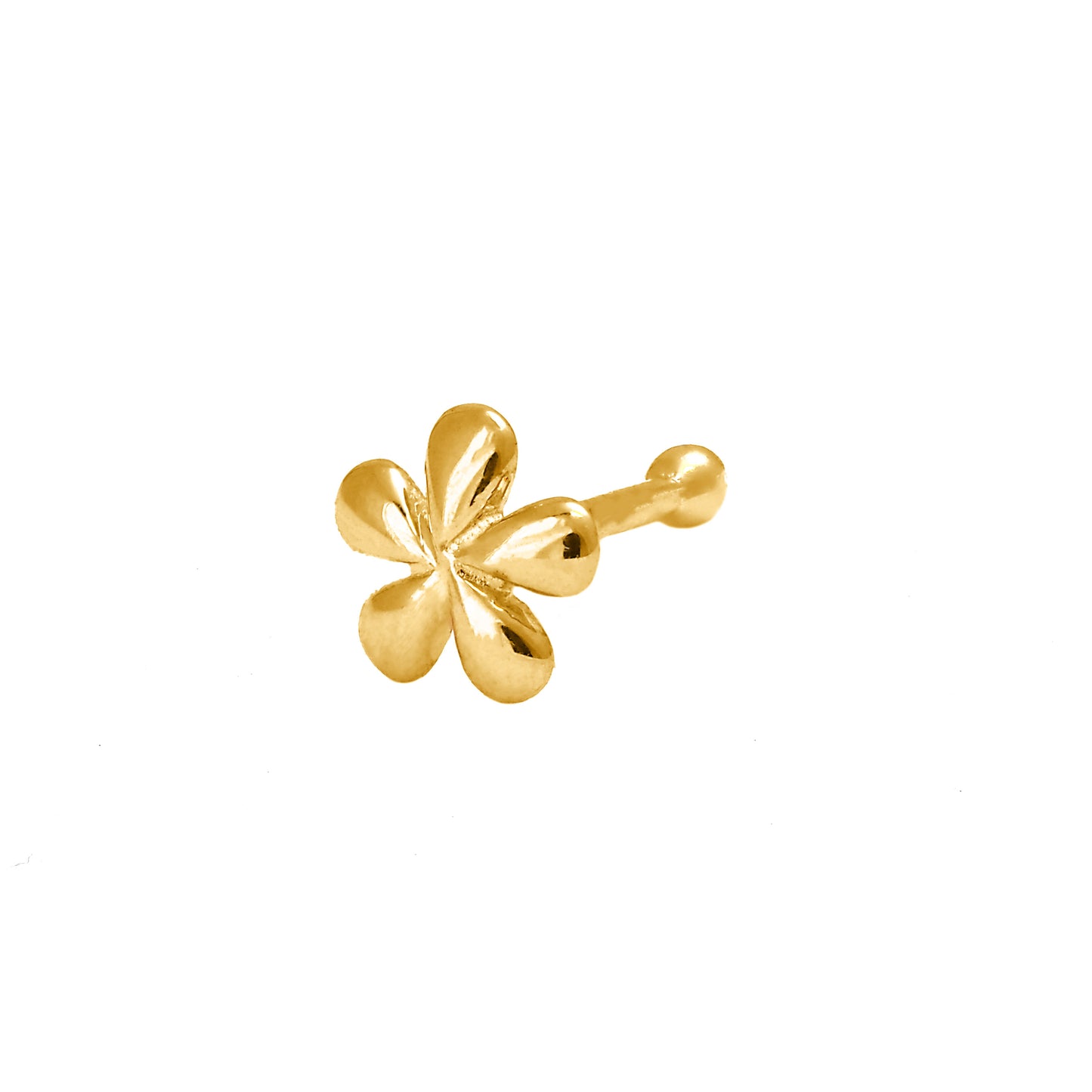 14K Yellow Gold Polished Flower Nose Ring