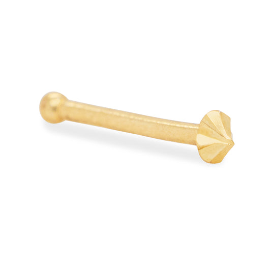 14K Yellow Gold Cone Nose Ring