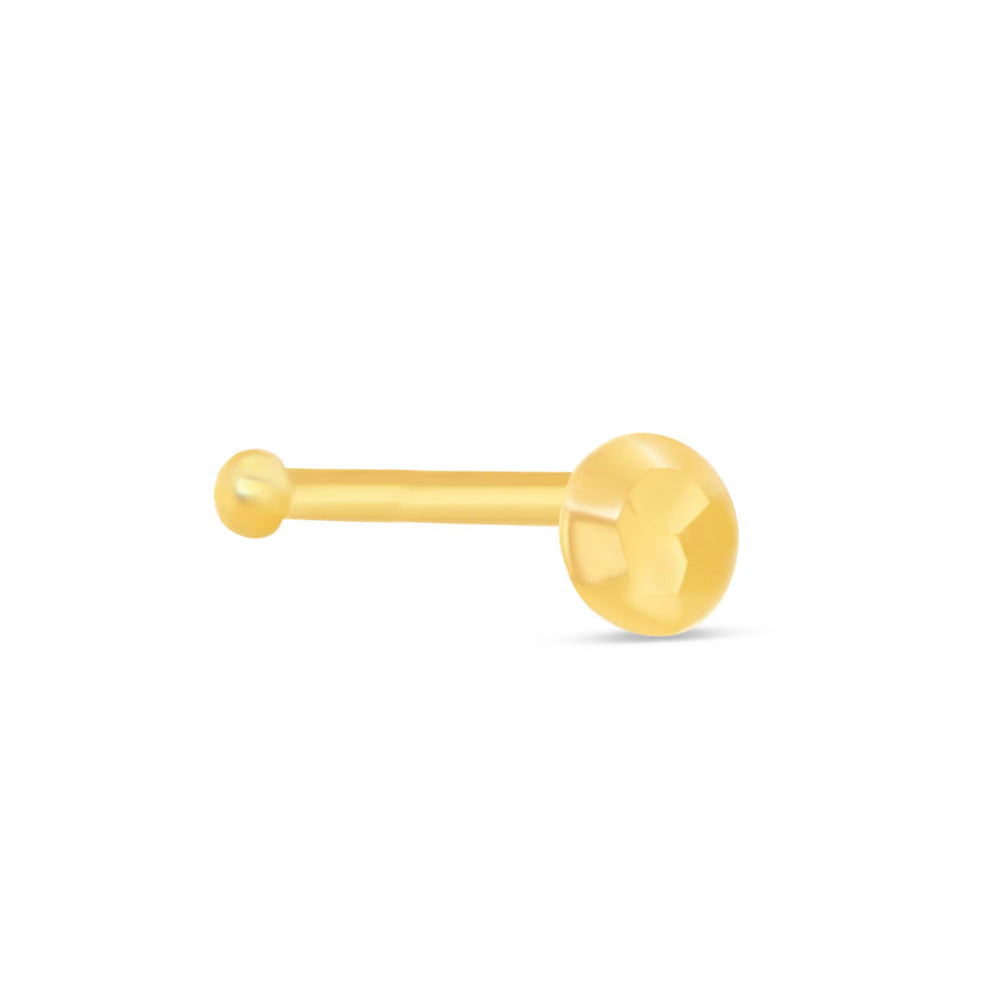 14K Yellow Gold Polished Ball Nose Ring-1