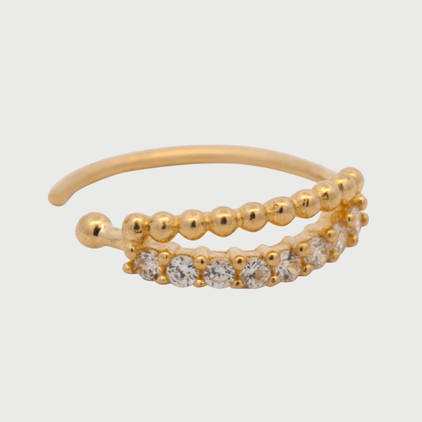 14K Yellow Gold Double Band Nose Ring Hoop