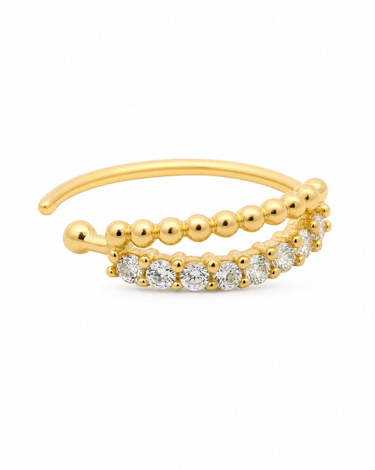 14K Yellow Gold Double Band Nose Ring Hoop