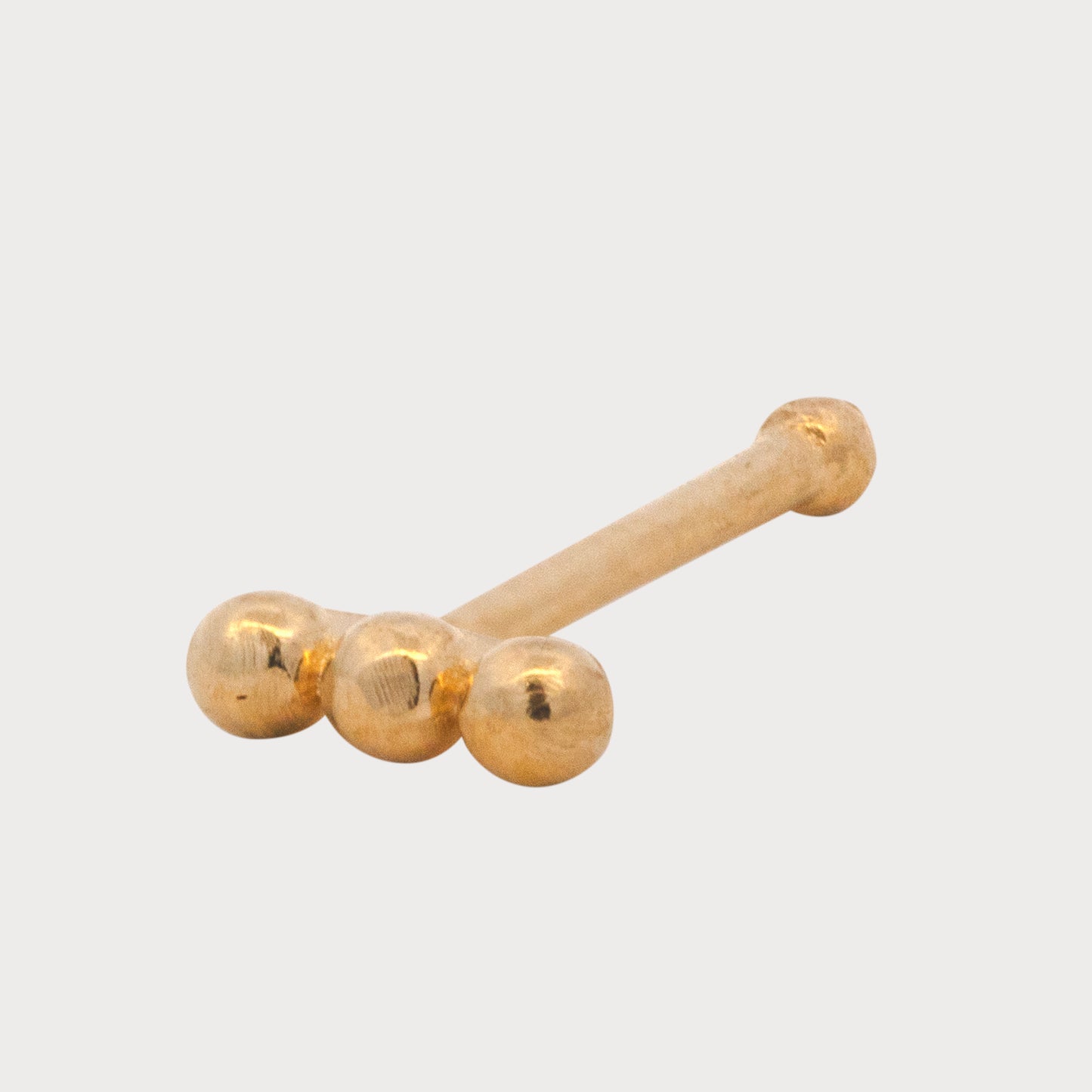 14K Yellow Gold Ball Trio Nose Stud