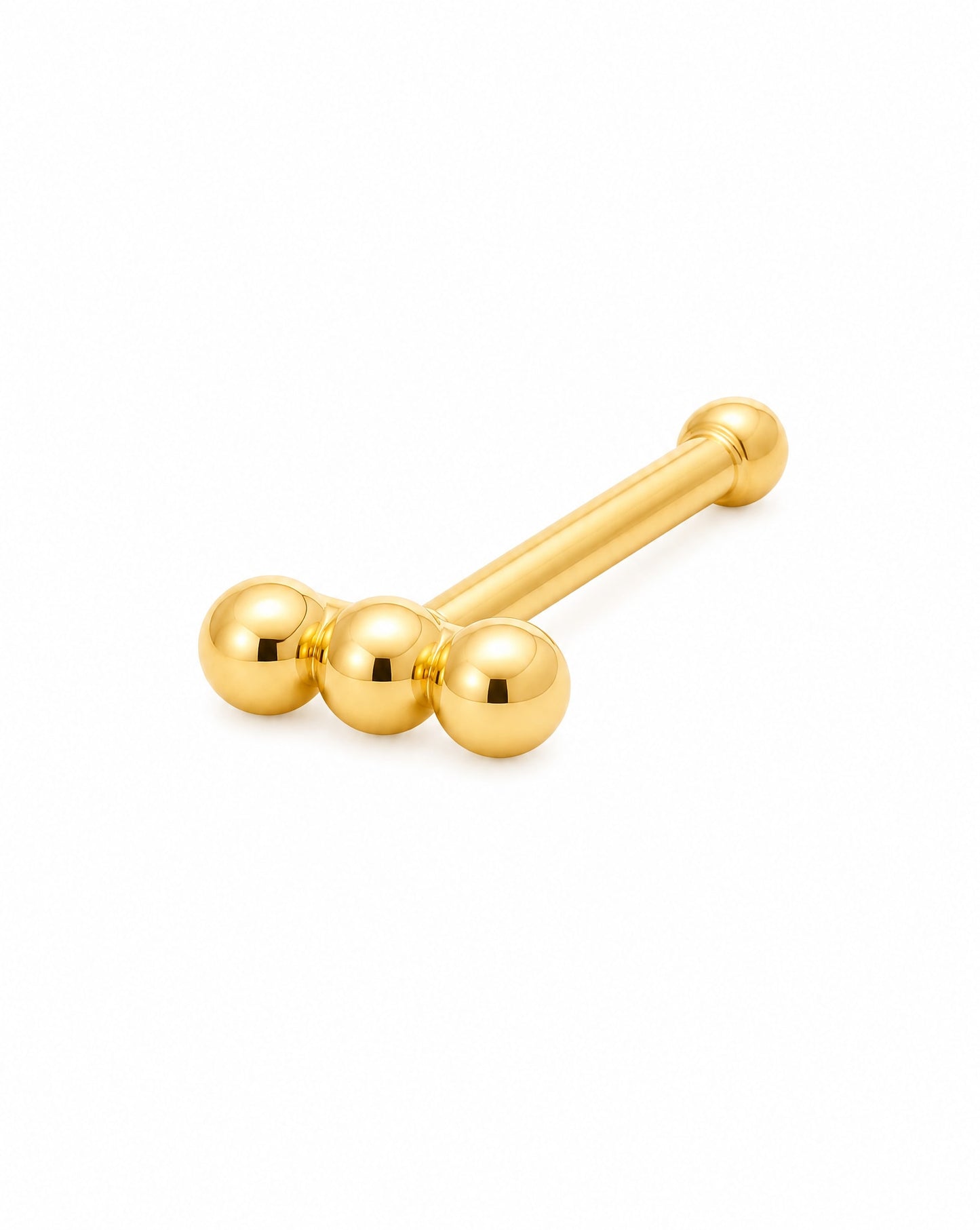 14K Yellow Gold Ball Trio Nose Stud