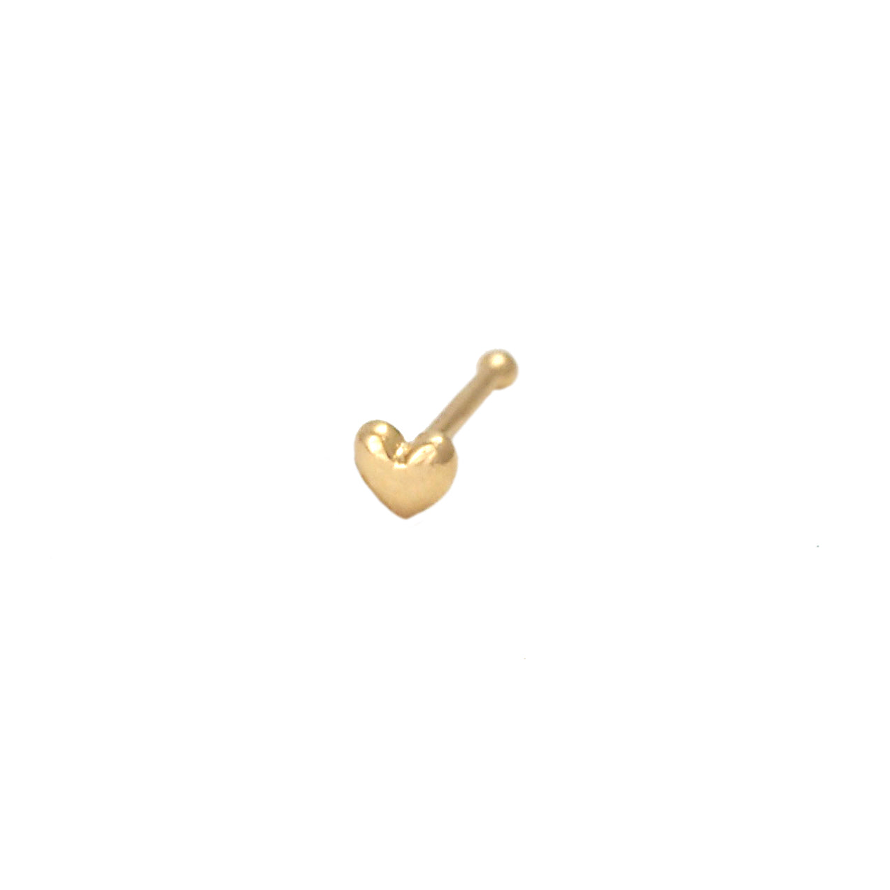 14K Yellow Gold Polished Heart Nose Ring