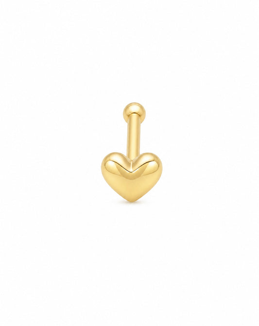14K Yellow Gold Polished Heart Nose Ring