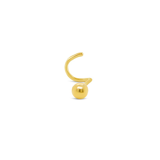 14K Yellow Gold Polished Ball Nose Curved Ring