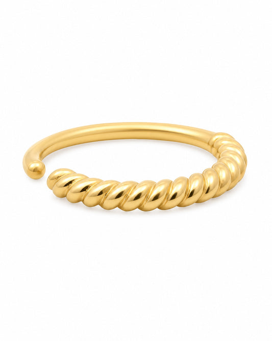 14K Yellow Gold Twisted Rope Nose Ring Hoop