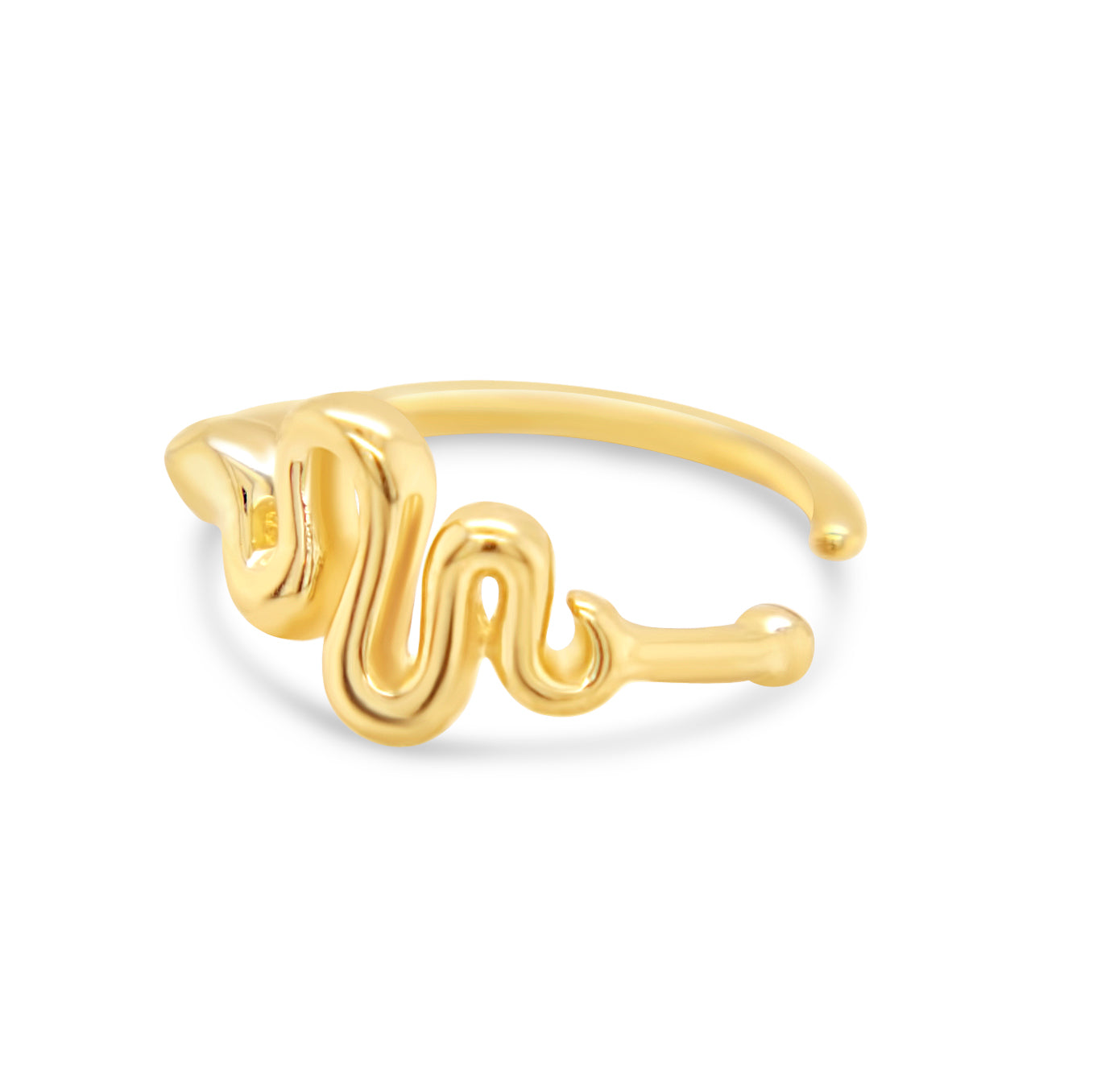14K Yellow Gold Polished Slithering Snake Nose Ring Hoop