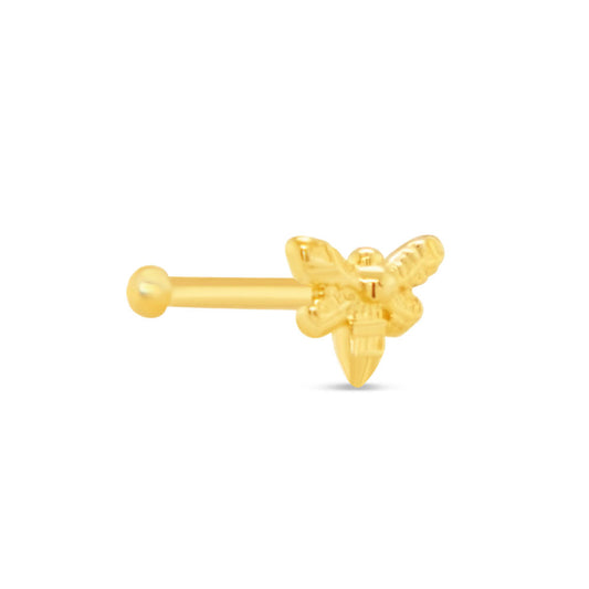 14K Yellow Gold Bee Nose Ring