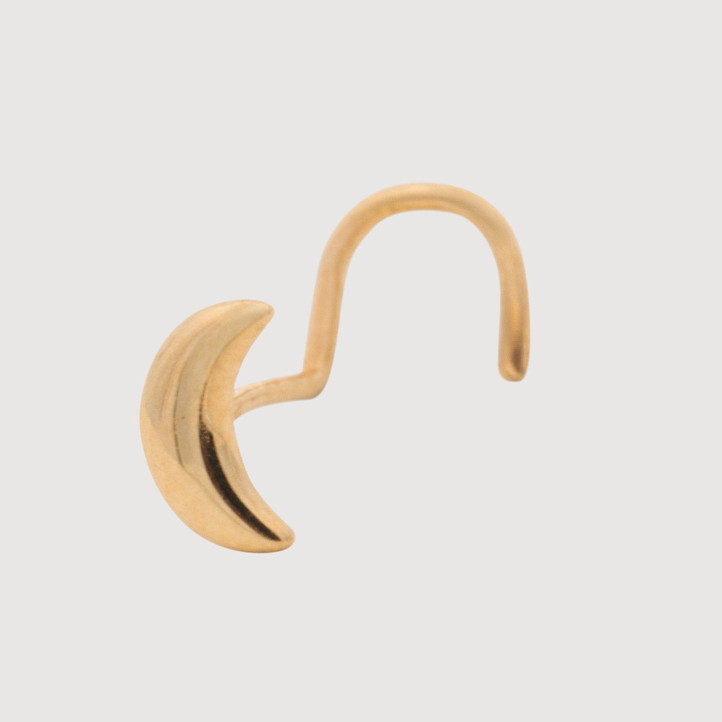 14K Yellow Gold Polished Lunar Nose Curved Ring