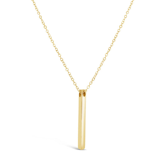 14K Yellow Gold Vertical Bar Necklace