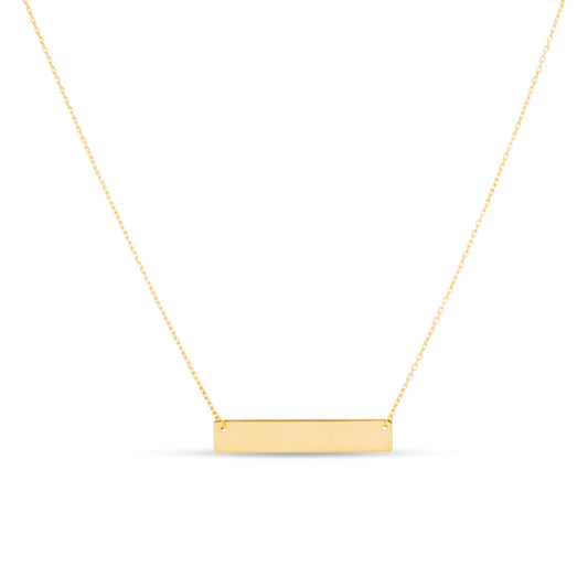14K Yellow Gold Horizontal Bar Necklace