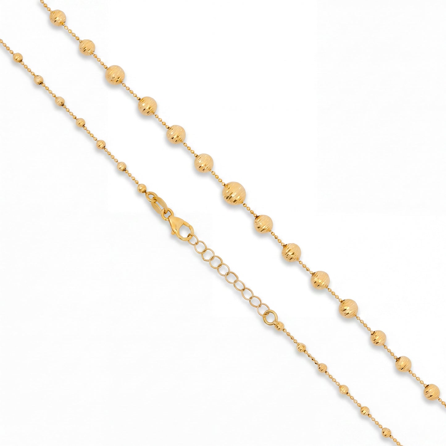 14K Graduated Beaded Chain