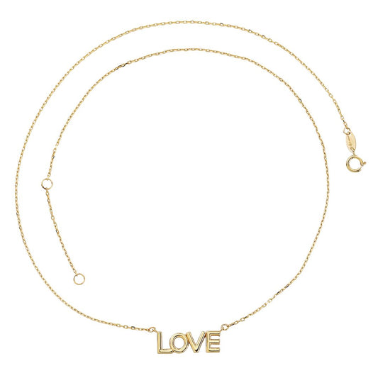 14K Yellow Gold "LOVE" Necklace