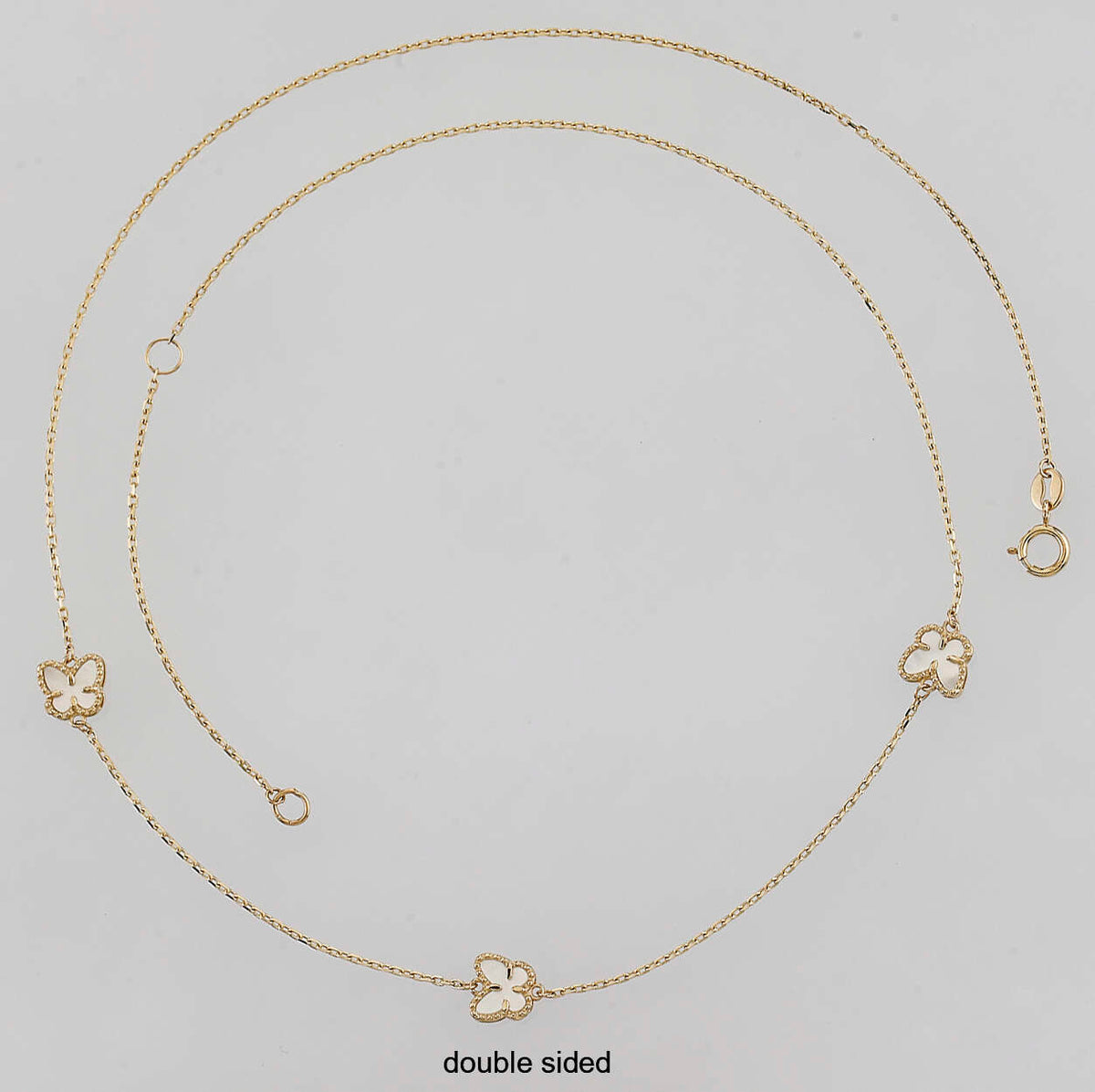14K Yellow Gold Multi Butterfly Necklace