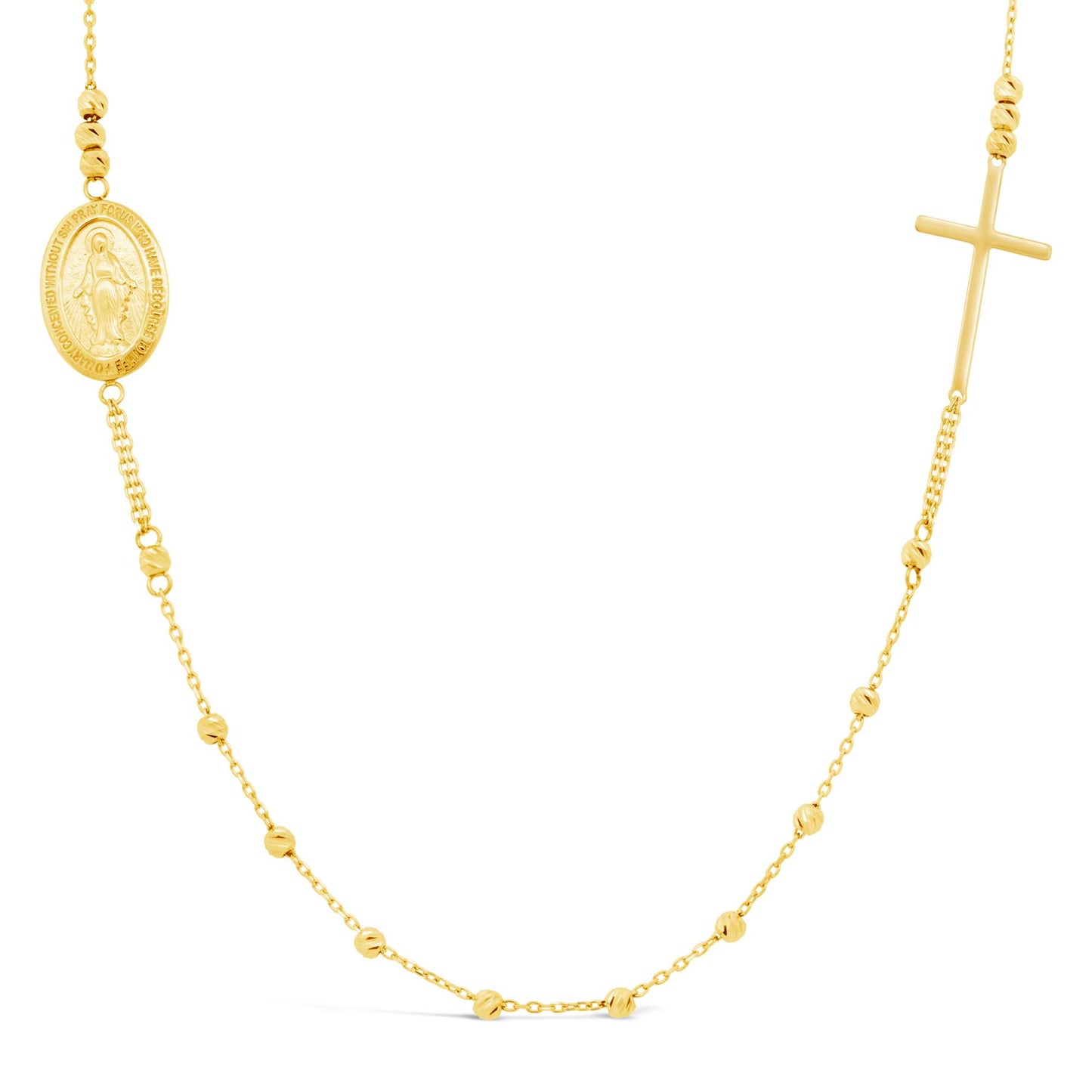14K Yellow Gold Rosary Type Necklace