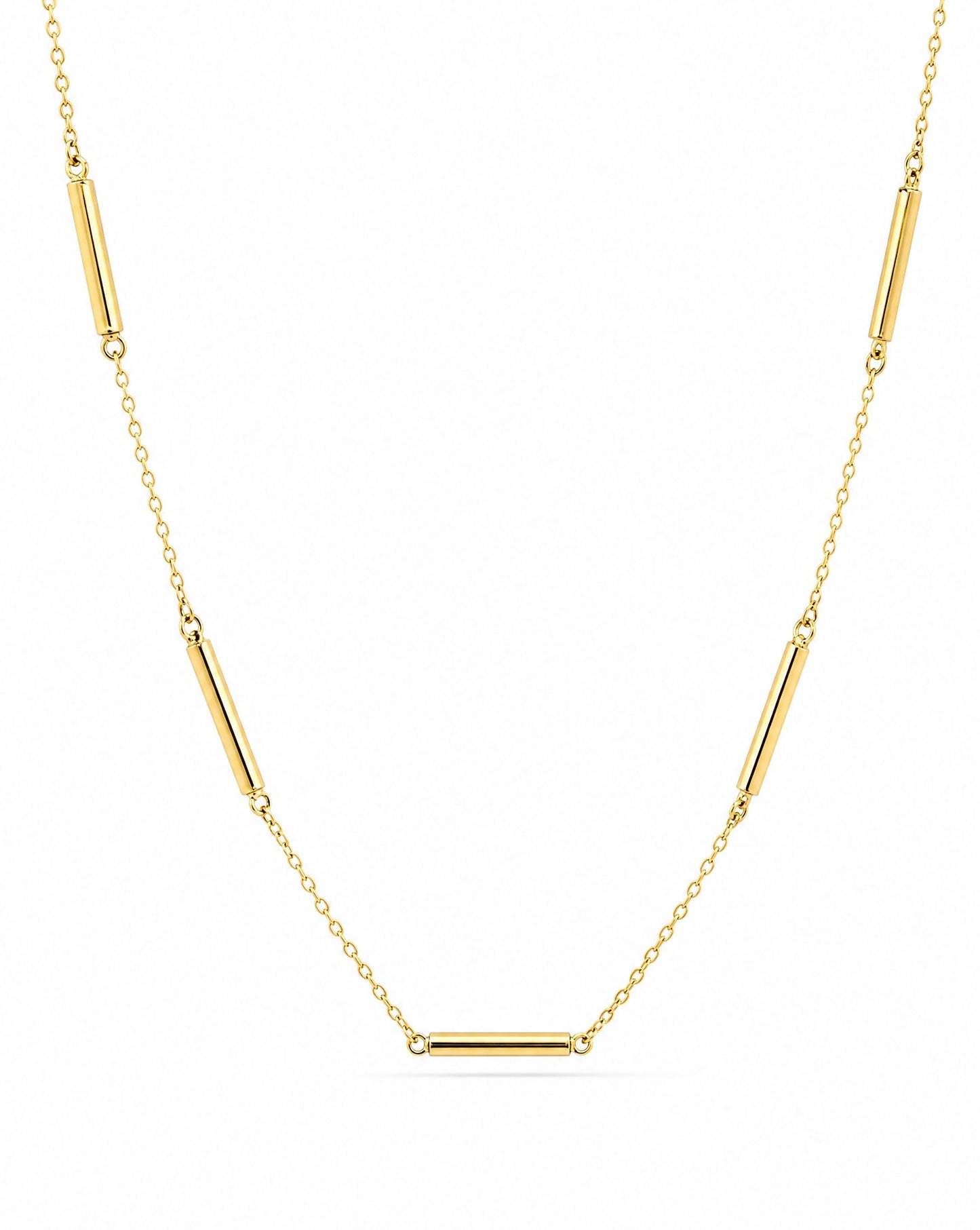 14K Yellow Gold Bars By The Yard Necklace