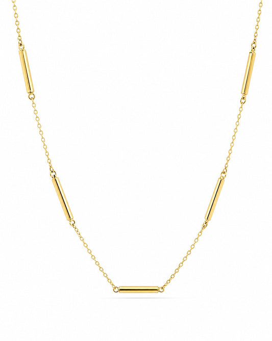 14K Yellow Gold Bars By The Yard Necklace