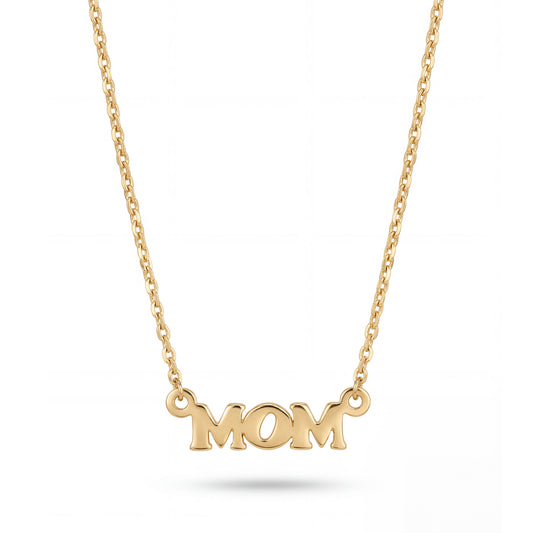 14K Yellow Gold "Mom" Necklace