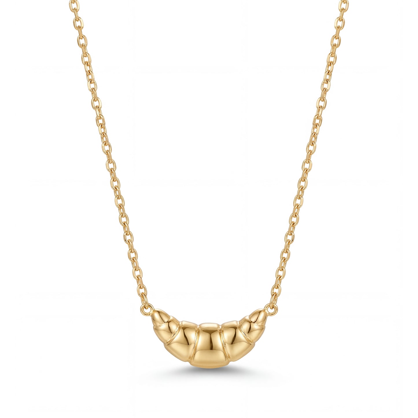 14K Yellow Gold Croissant Necklace