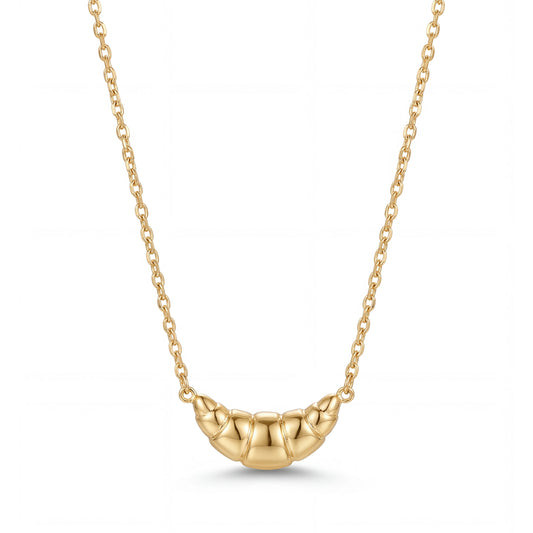 14K Yellow Gold Croissant Necklace