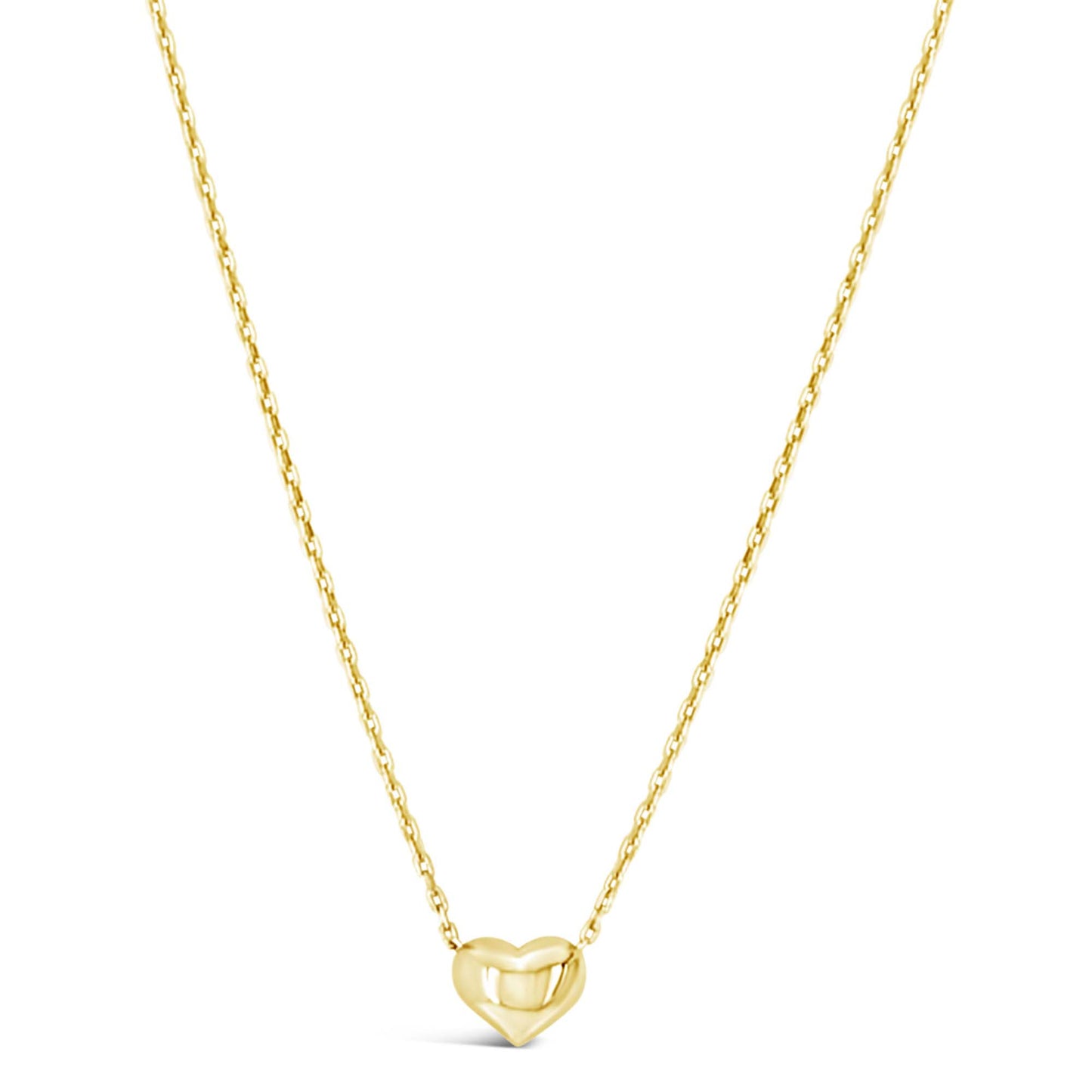 14K Yellow Gold Puffy Heart Necklace